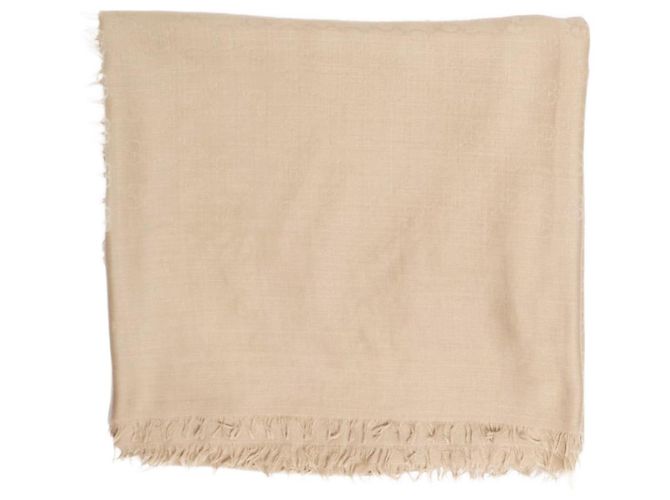 Gucci Sciarpa scialle GG con frange neutra