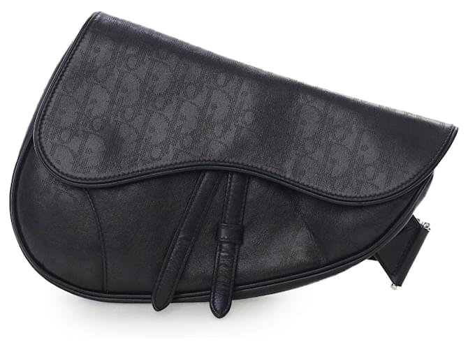 Dior Black Oblique Perforated Calfskin Galaxy Saddle Bag Leather Pony-style calfskin  ref.2461261