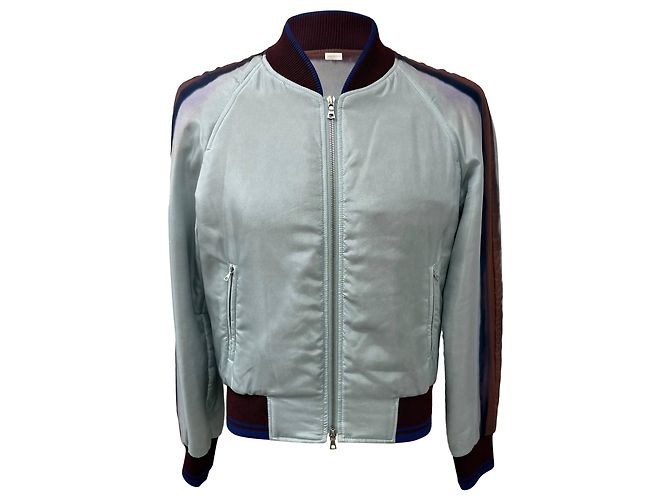 Dries Van Noten Printed Bomber Jacket in Multicolor Silk Multiple colors