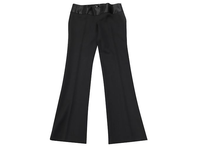 Pantaloni Ross Theory in Lana Nera Nero