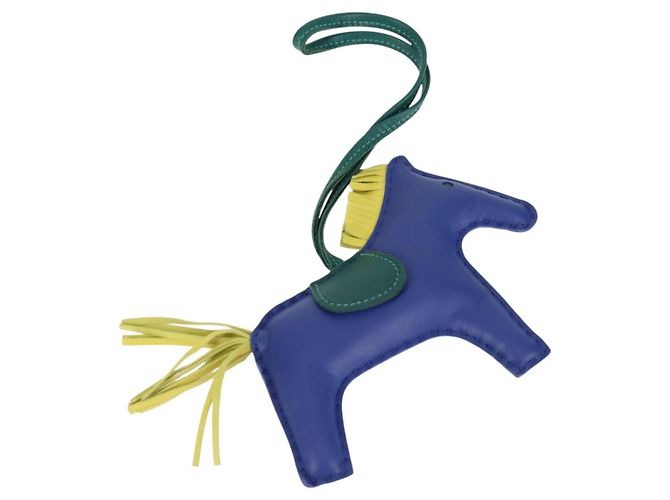 Hermès HERMES Rodeo Charm MM Leather Blue Auth 138575M