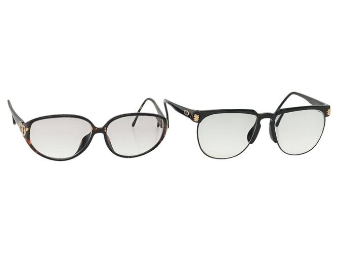 Lunettes de soleil Christian Dior Plastique 2Set Noir Marron Auth BA5045