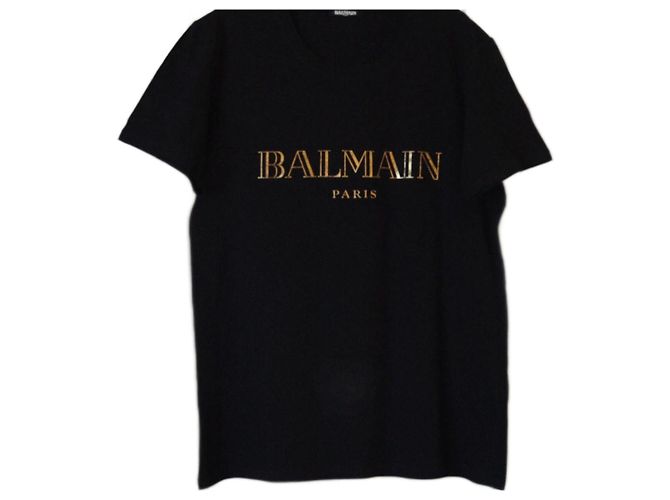 Camiseta Balmain de algodão preto
