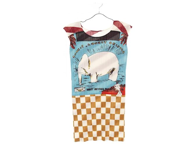 Autre Marque Pleats Please × Terry Johnson ELEPHANT Polyester Dress Multiple colors Beige  ref.2463486