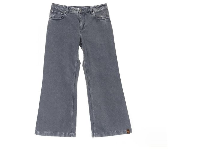 Louis Vuitton gewaschene Denim Baumwolljeans Braun Grau
