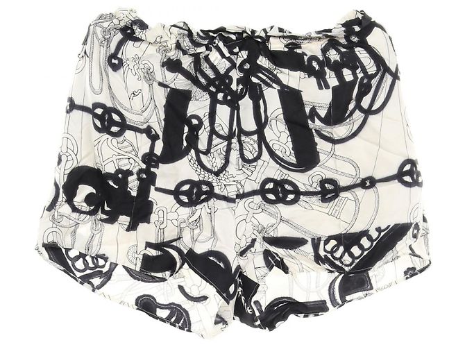 Hermès Hermes Silk Pants Black White