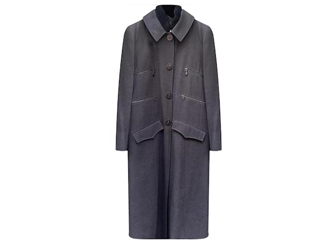 2002 02A Chanel & Karl Lagerfeld single-breasted Elegant Cashmere Dark blue  ref.2464346