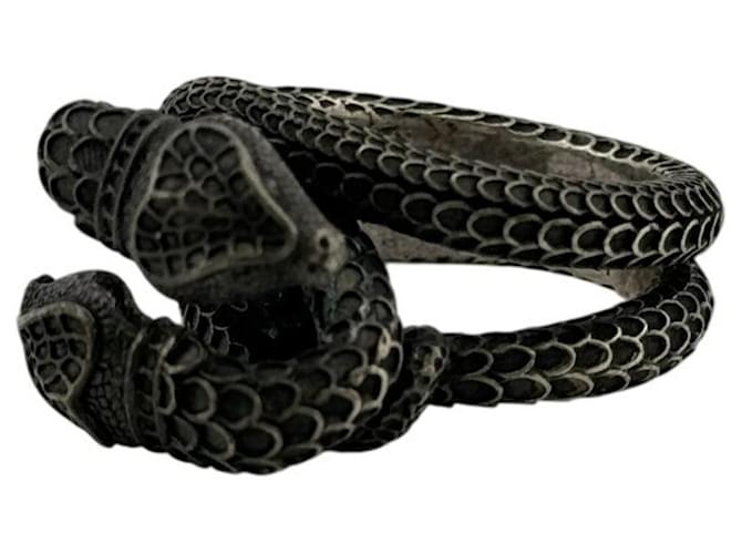 GUCCI Garden Snake Band Ring Silvery Silver  ref.2464972