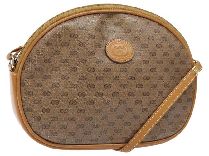 Gucci Borsa a spalla Micro GG Supreme in PVC Beige Oro Auth BA5021 D'oro