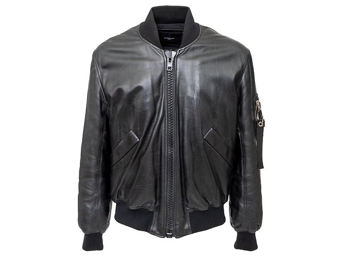 Givenchy Leather Bomber Jacket Black