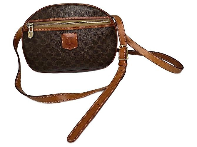 Céline Sac en cuir monogramme Triomphe vintage de Celine marron