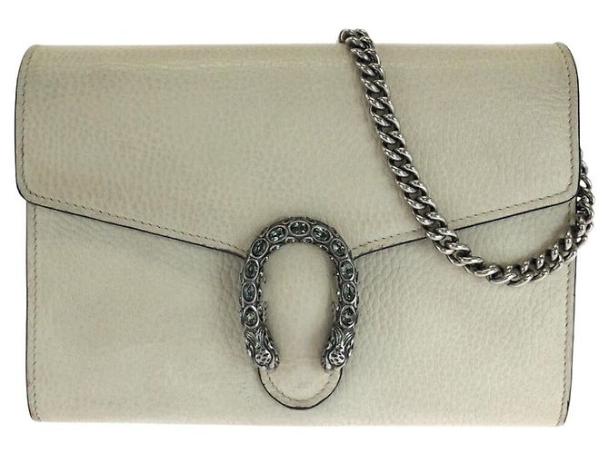 Bolsa de Ombro de Couro Dionysus da Gucci Branco