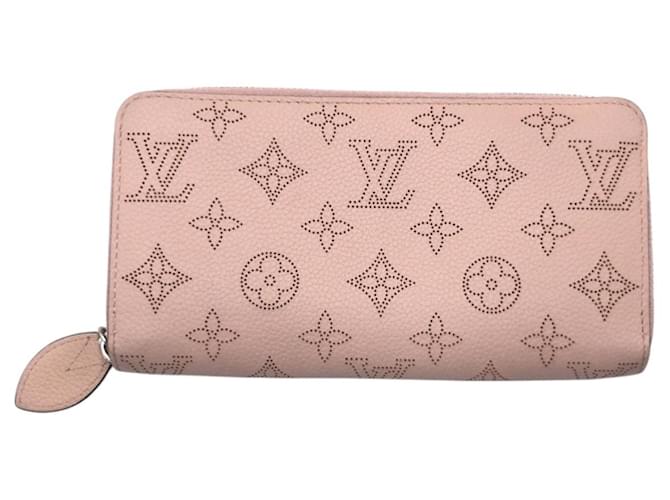 Louis Vuitton Monogram Mahina Zippy Wallet Pink Leather Pony-style calfskin  ref.2465684