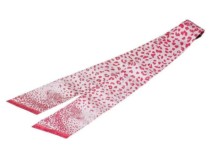 Sciarpa in seta Leopardo Cartier Rosa
