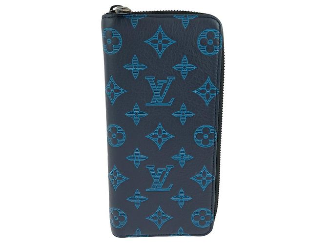Louis Vuitton Monogram Shadow Zippy Wallet Blue