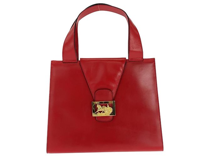 Céline Sac à main en cuir Celine Carrosse à cheval Rouge