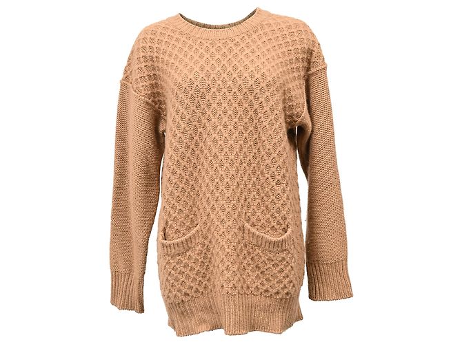 Marni Strickkleid aus brauner Wolle Rot