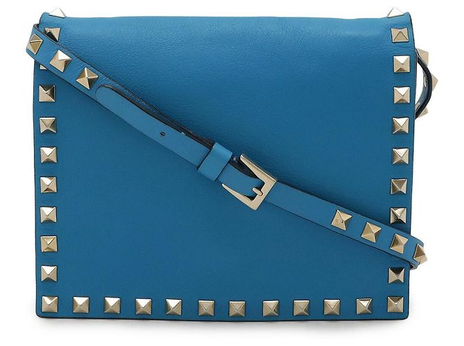 Valentino Garavani Borsa a Spalla Valentino in Pelle Rockstud 2WAY Blu