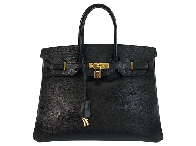 Borsa Hermès Birkin 35 Nera Hardware Dorato Nero