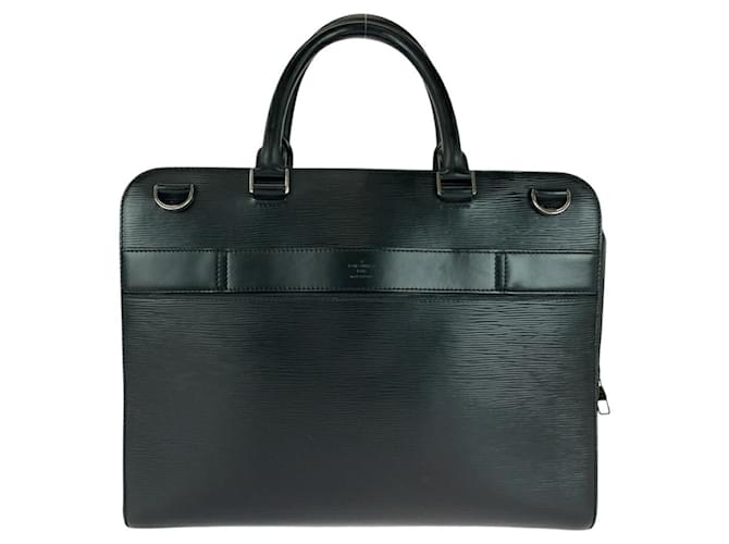 Louis Vuitton Bassano MM Epi Business Bag Black Leather  ref.2467413