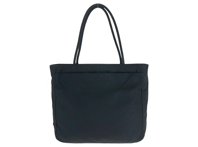 Bolsa de mão Prada em nylon com placa de logo Preto