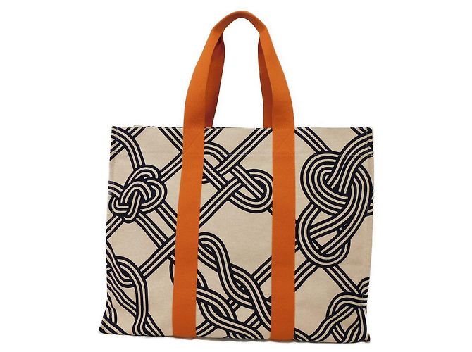 Market Hermès Nœud Marin Baumwoll-Tote Orange