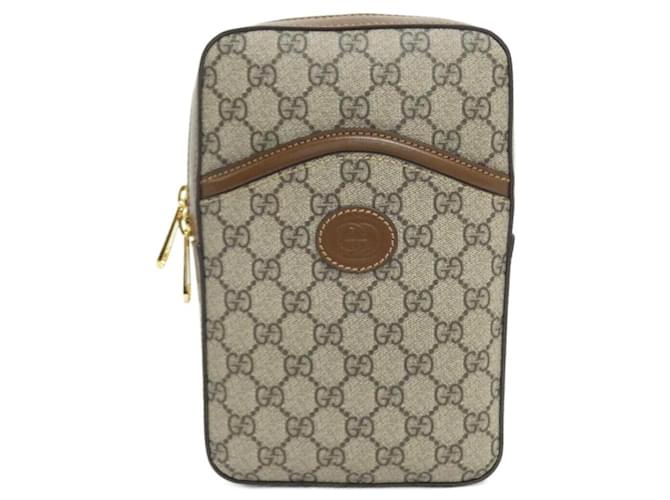 Gucci GG Supreme Canvas Shoulder Bag Brown Beige Cloth  ref.2468645