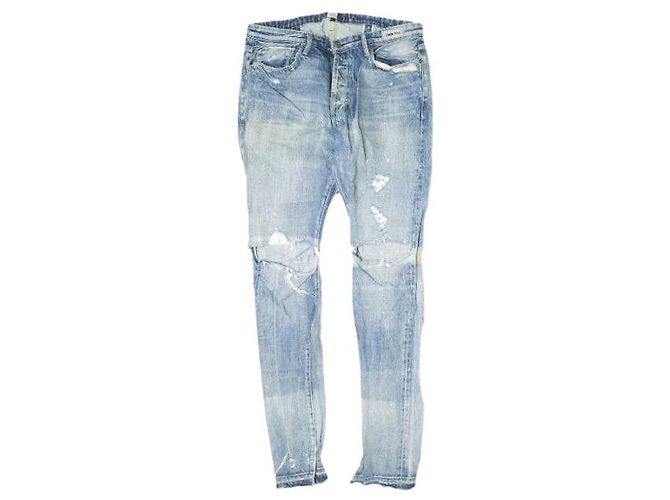 Autre Marque Pantaloni in denim slim selvedge TERRA NULL Hard Crash Blu