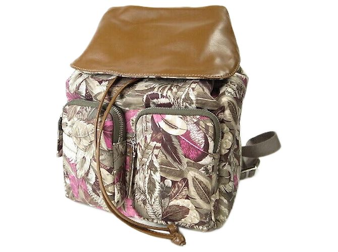 Zaino in nylon e pelle Salvatore Ferragamo Multicolore
