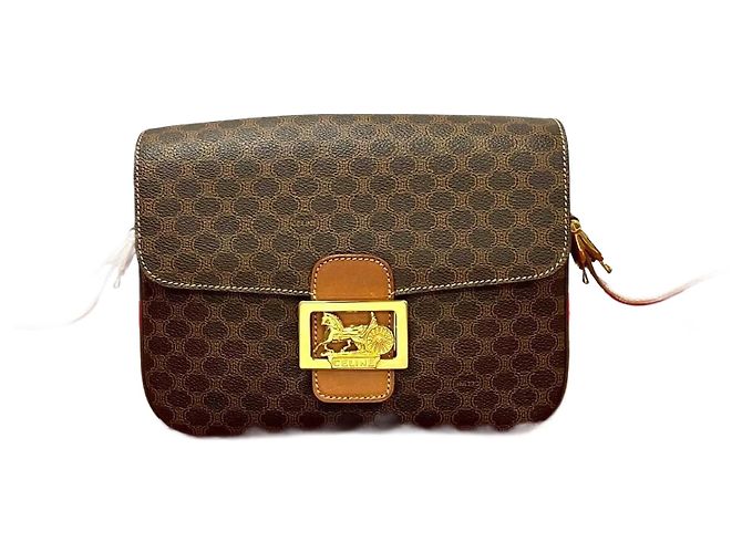 Céline Borsa a tracolla Celine Macadam Triomphe in pelle Marrone