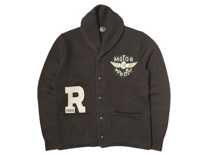 Ralph Lauren RRL Applizierte Wolljacke Braun