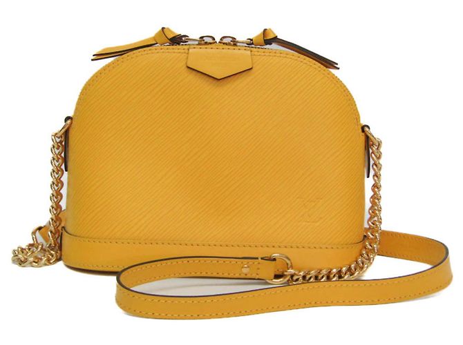 Bolsa de Ombro MINI Alma em Epi Louis Vuitton Dourado Amarelo