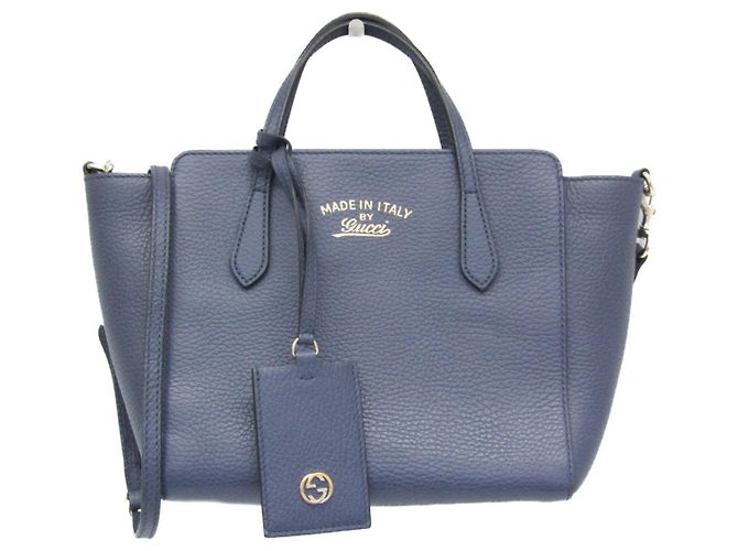 Bolsa de couro Gucci Swing em azul