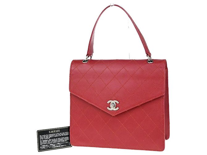 Chanel Vintage Top Handle Flap Quilted Caviar Small
