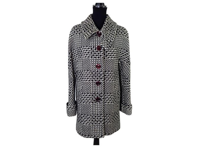 Mila Shön Mila Schon cappotto in lana bianco e nero