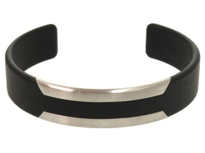 Hermès Trincafe Bangle in Stainless Steel Black Silvery 