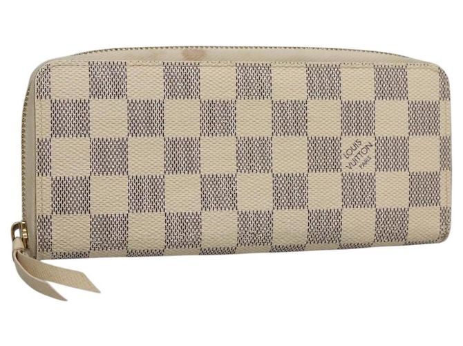 LOUIS VUITTON Cartera Larga Clemence Damier Azur N61264 Auth BA4842