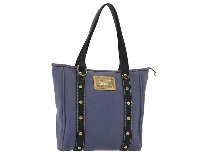 LOUIS VUITTON Antigua Cabas MM Bolsa Tote Azul M40087 LV Auth ep9985
