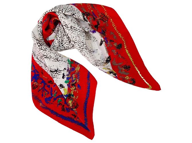 Foulard de seda Gianni Versace con patrón abstracto Roja Multicolor