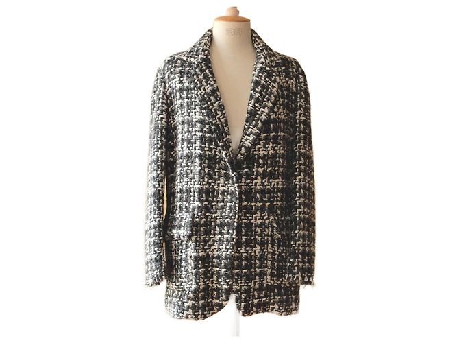 Giacca Lunga in Tweed Gerard Darel Multicolore