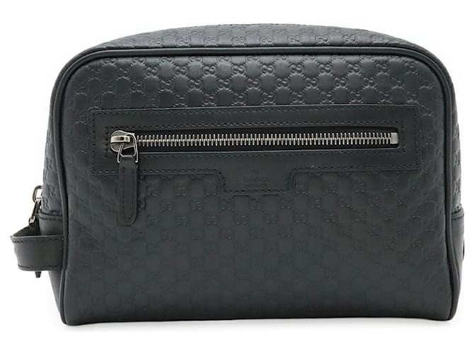 Gucci Microguccissima Leather Clutch Bag Black Pony-style calfskin  ref.2472523