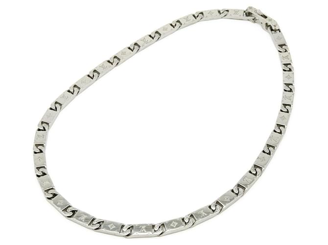 Louis Vuitton Monogram Necklace Silvery Metallic Metal  ref.2472784