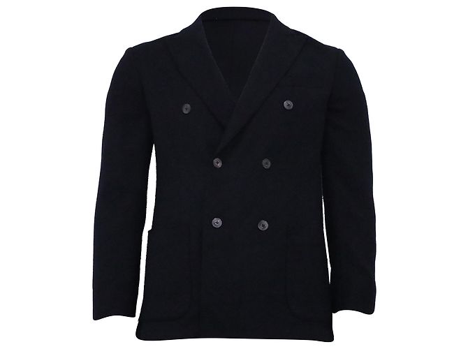 CH Carolina Herrera Double-Breasted Blazer in Black Wool