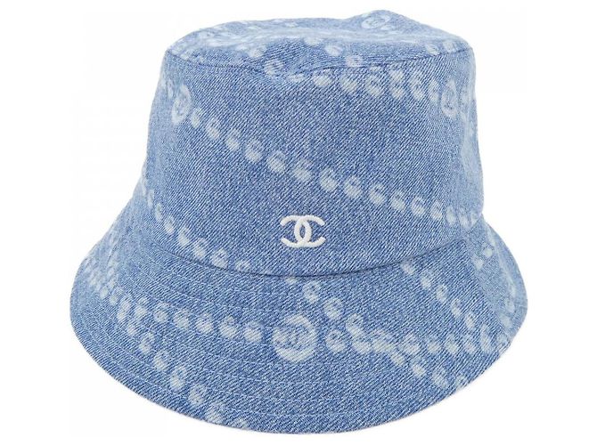 Timeless Chanel Baumwollhut Blau