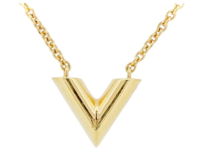 Collana Essenziale V Louis Vuitton D'oro Metallico
