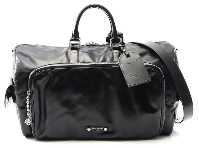 Louis Vuitton Leather Keepall Bandouliere 50 Bag Black Pony-style calfskin  ref.2474842