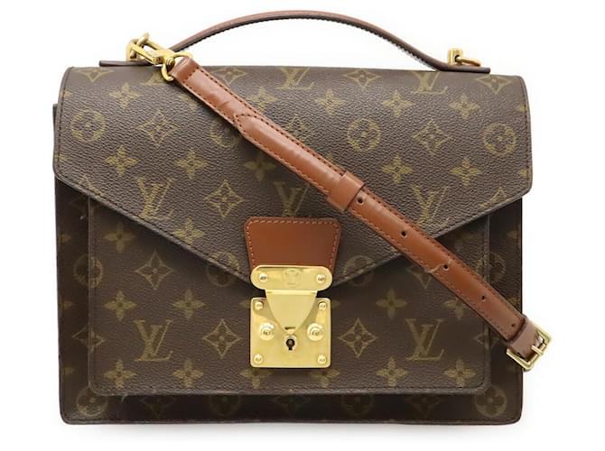 Louis Vuitton Monogram Monceau 28 Handbag Brown Cloth  ref.2475313