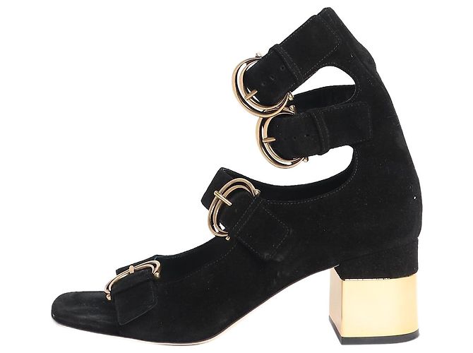 Chloé Escarpins ouverts en daim noir - taille EU 38