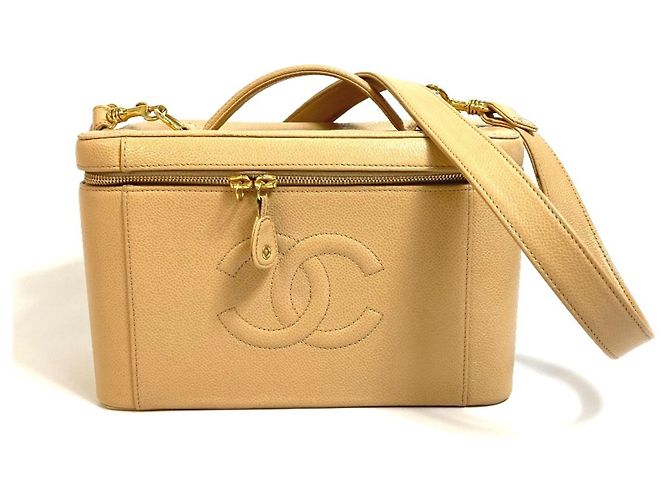 Borsa Vanity Chanel CC Coco Mark Beige 