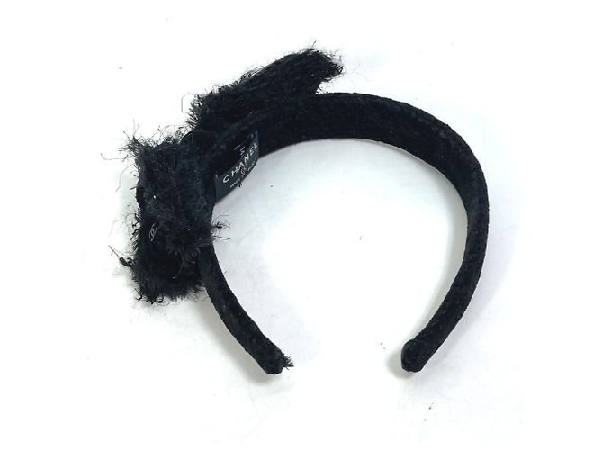 Diadema Chanel CC Coco de cinta de 14K Negro